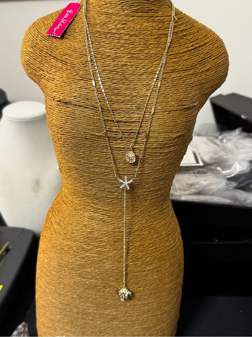 Lilly Pulitzer Gold-Tone Layered Star Lariat Necklace